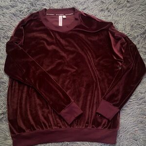 Dark red pajama set, material is velvour, only worn once